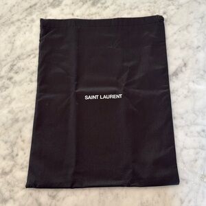 NEW Saint Laurent Drawstring Dust Bag 10.5”x14” Black and White
